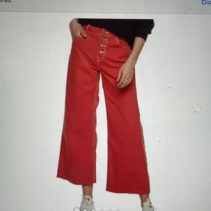 POPSUGAR wide leg high waisted cropped pants Raw hem never worn